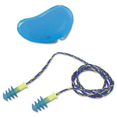 FUS30-HP Fusion Multiple-Use Earplugs, Regular, 27NRR, Corded, Blue/White