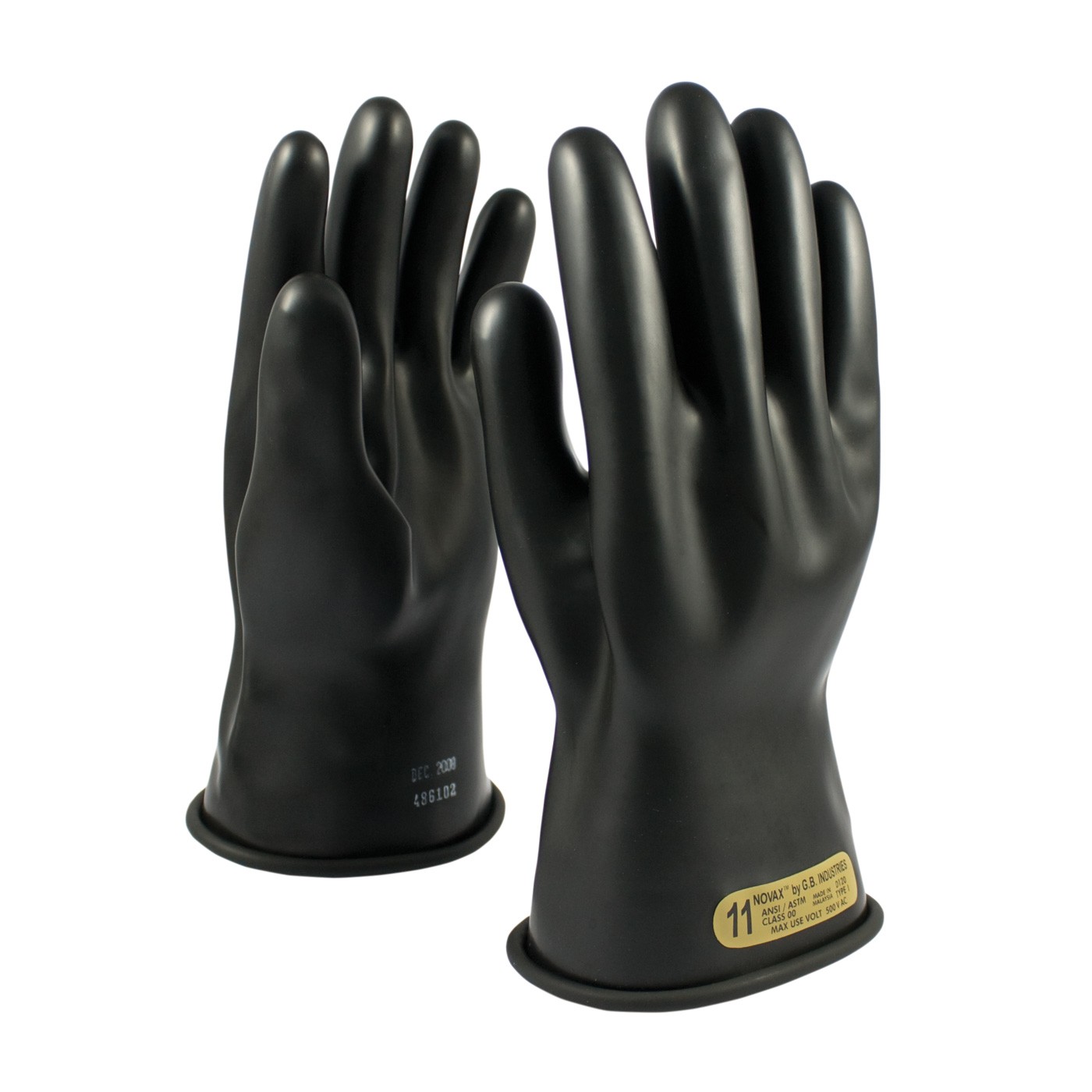 NOVAX Insulating Glove, Class 00, 11 In., Blk., Straight Cuff