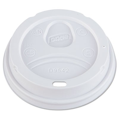 Dome Drink-Thru Lids, Fits 12 oz. & 16 oz. Paper Hot Cups, White