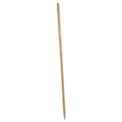 Metal Tip Threaded Hardwood Broom Handle, 60" x 1 1/8" Diameter