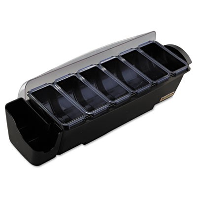 The Dome Bar Garnish Center, 8-Compartments, Black/Clear, 3 Quarts