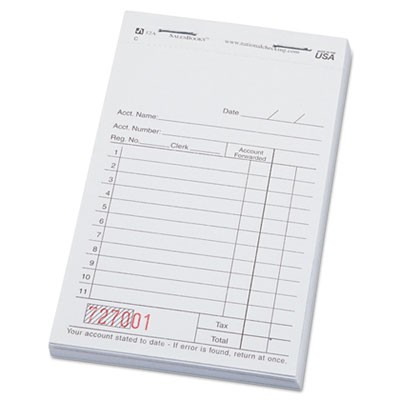SalesBook, Two-Part Carbon, 3 1/2x5 5/8, 50 Checks/Pad, 100 Pads/Case