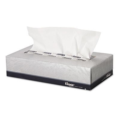 KLEENEX White Facial Tissue, 2-Ply, 100/Box