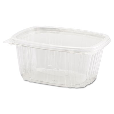 Clear Hinged Deli Container, Plastic, 16 oz, 5-3/8x4-1/2x2-5/8, 100/Bag