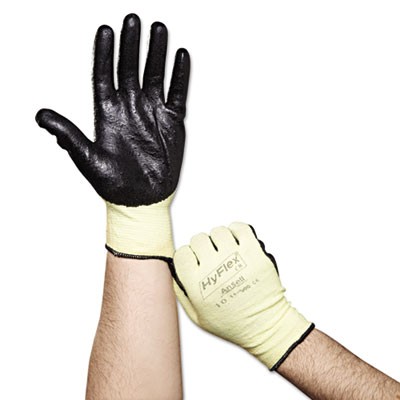 HyFlex Medium-Duty Assembly Gloves, Gray/Green, Size 10 (X-Large)