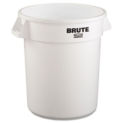 Brute Refuse Container, Round, Plastic, 20 gal, White