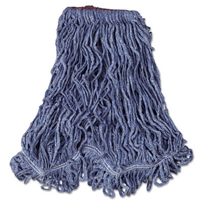 Super Stitch Blend Mop Heads, Cotton/Synthetic, Blue, Large