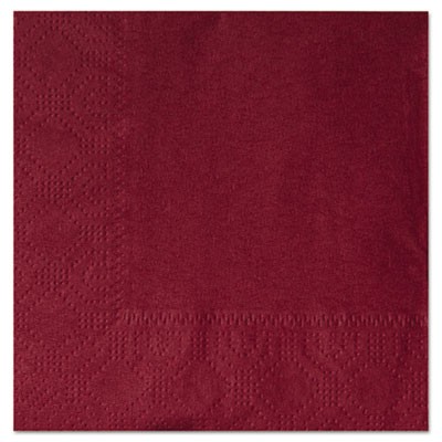 Beverage Napkins, Two-Ply 9 1/2" x 9 1/2", Burgundy, Embossed