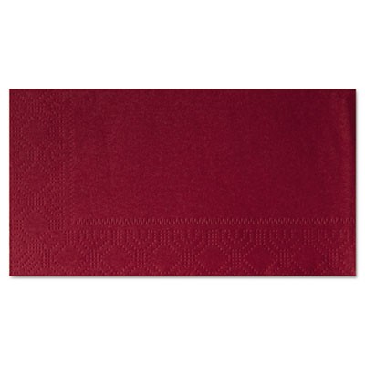 Dinner Napkins, Paper, 1/8 Fold, Two-Ply, 15" x 17", Burgundy