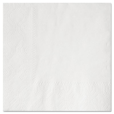 Beverage Napkins, Two-Ply 9 1/2" x 9 1/2", White, Embossed