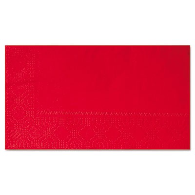 Dinner Napkins, Paper, 1/8 Fold, Two-Ply, 15" x 17", Red