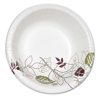 Ultra Pathways Heavyweight Paper Bowls, 20 oz, Green/Burgundy, 125/Pack