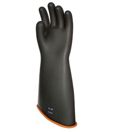 NOVAX Insulating Glove, Class 3, 18 In., Blk./Orn., Contour Cuff