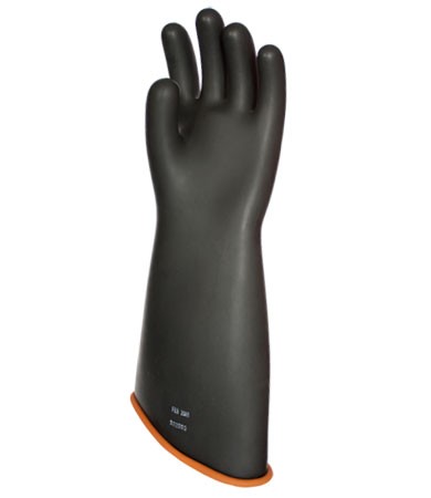 NOVAX Insulating Glove, Class 4, 18 In., Blk./Orn., Contour Cuff