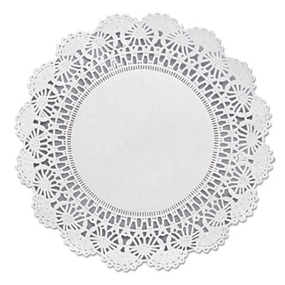 Cambridge Lace Doilies, Round, 8", White