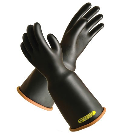 NOVAX Insulating Glove, Class 2, 18 In., Blk./Orn., Bell Cuff