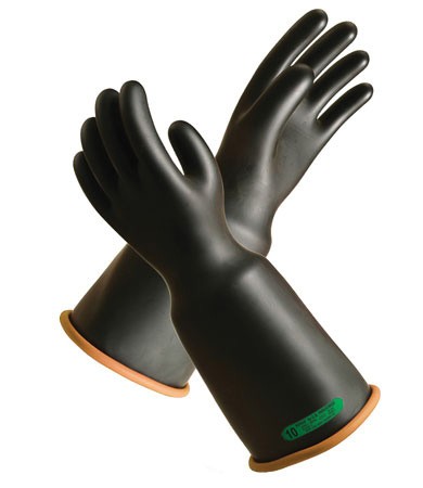 NOVAX Insulating Glove, Class 3, 18 In., Blk./Orn., Bell Cuff