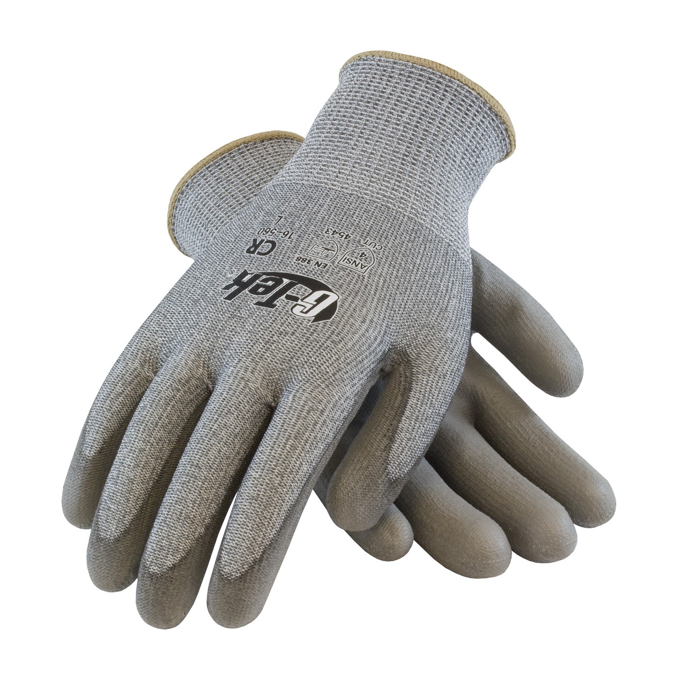 G-Tek CR, Gry. HPPE/Glass 13G Shell, Gry. PU Coated Palm, EN5 Size Small