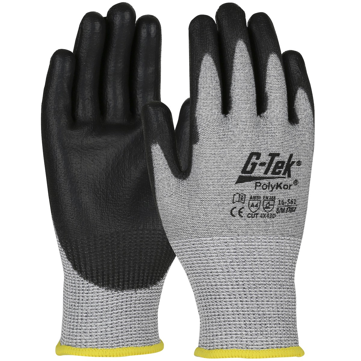 Glove Knit Seamless PolyKor Blended Grey Polyurethane Coated Large 1/DZPR