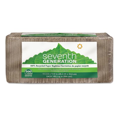 100% Recycled Napkins, One-Ply Luncheon Napkins, 11-1/2x15, Brown