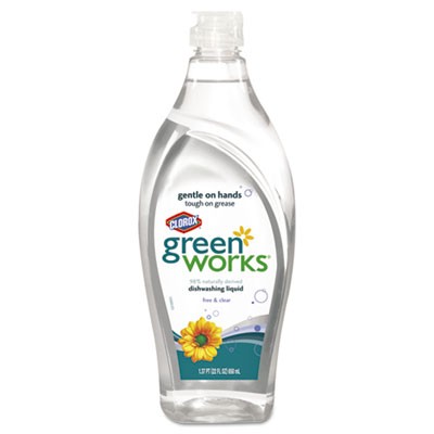 Naturally Derived Dishwashing Liquid, Free & Clear, 22oz Bottle