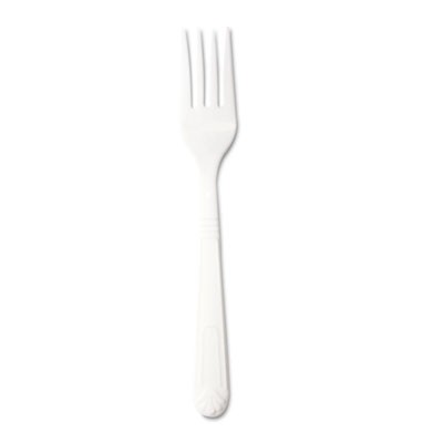 Heavyweight Cutlery, Fork, Plastic, White