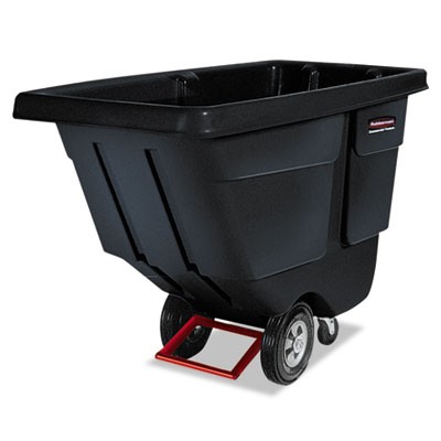 Rotomolded Tilt Truck, Rectangular, Plastic, 850-lb Cap., Black