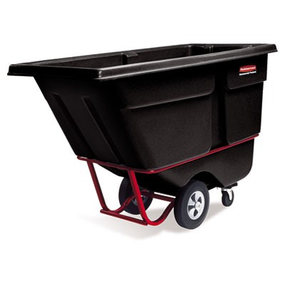 Rotomolded Tilt Truck, Rectangular, Plastic, 850-lb Cap., Black