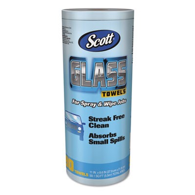 SCOTT Glass Towels, 1-Ply, 8.6"" x 11"", Blue