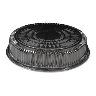 Plastic Dome Lid, Round, Embossed, Clear, Fits 212/213, 25/Case