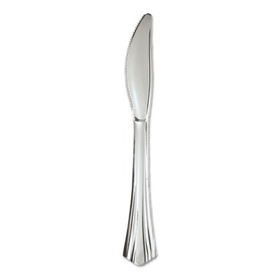 Heavyweight Plastic Knives, Silver, 7 1/2 Inches, Reflections Design, 600/Case