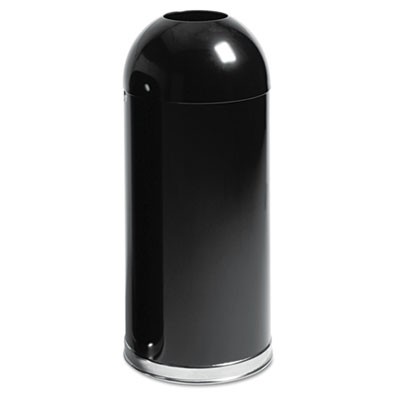 Fire-Resistant Dome Receptacle, Round, Steel, 15 gal, Black