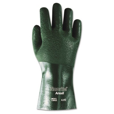 Snorkel Chemical-Resistant Gloves, Size 10 (X-Large), PVC/Nitrile/Nylon/Jersey, Green