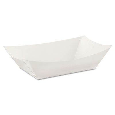 Kant Leek Polycoated Paper Food Tray, 3 Pound, White, 250/Pack