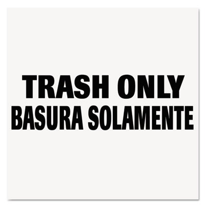 Medical Decal, "Trash Only", 10x4, White