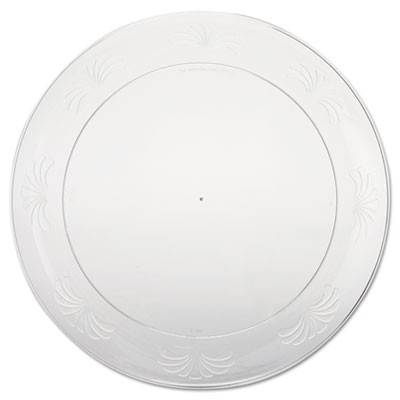 Designerware Plastic Plates, 9 Inches, Clear, Round, 10/Pack