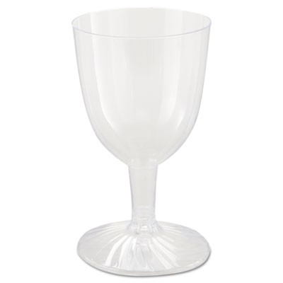 Comet Plastic Wine Glasses, 6 oz, Clear, Two-Piece Construction