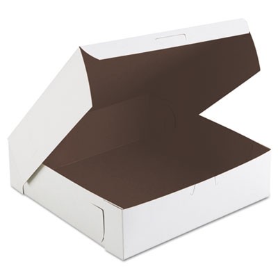 Tuck-Top Bakery Boxes, 9w x 9d x 2 1/2h, White