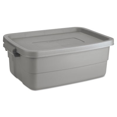 Roughneck Storage Box, 10 gal, Steel Gray