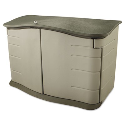 Horizontal Storage Shed, 55 in x 28 in x 36 in, 20 Cu Ft., Olive/Sandstone