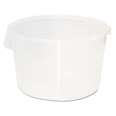 Round Storage Containers, 12qt, 13 1/8dia x 8 1/8h, Clear