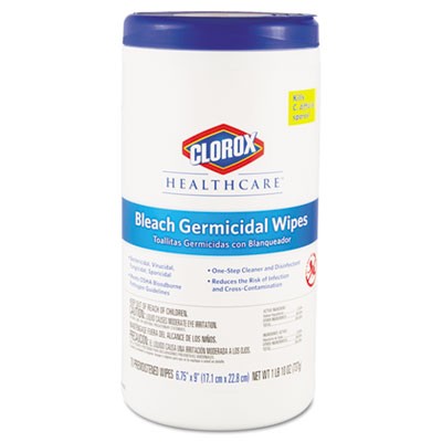 Germicidal Wipes, 6 3/4x9, Unscented, 70/Canister