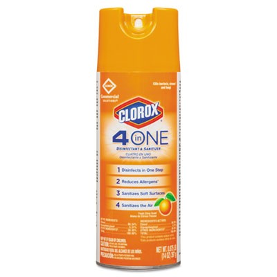 4-in-One Disinfectant & Sanitizer, Fresh Citrus, 14oz Aerosol