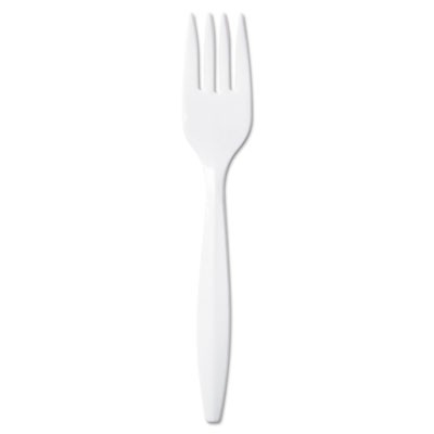 Plastic Tableware, Mediumweight Forks, White