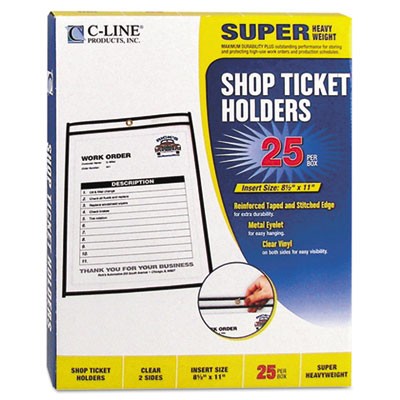 Shop Ticket Holders, Stitched, Both Sides Clear, 8 1/2x11, 25/BX