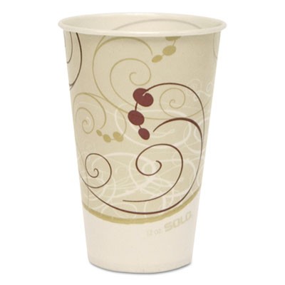 Waxed Paper Cold Cups, 12 oz., Symphony Design
