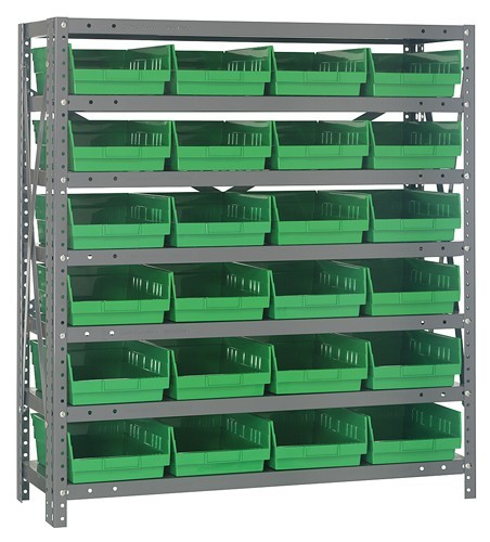 Shelf Bin - Complete Steel Package 18" x 36" x 39" Green