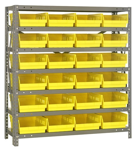 Shelf Bin - Complete Steel Package 18" x 36" x 39" Yellow