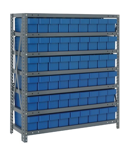 Shelving System with Super Tuff Drawers 18" x 36" x 39" Blue