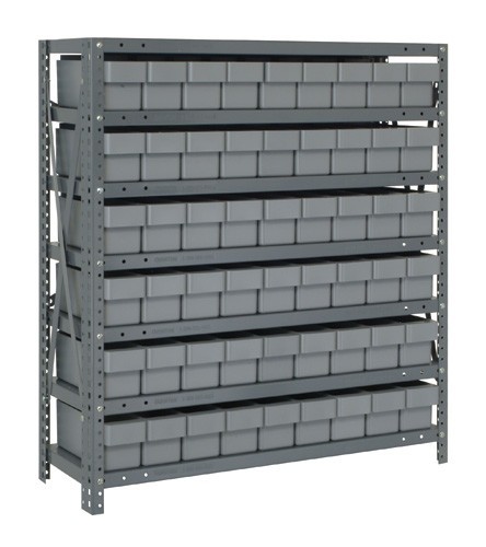 Shelving System with Super Tuff Drawers 18" x 36" x 39" Gray